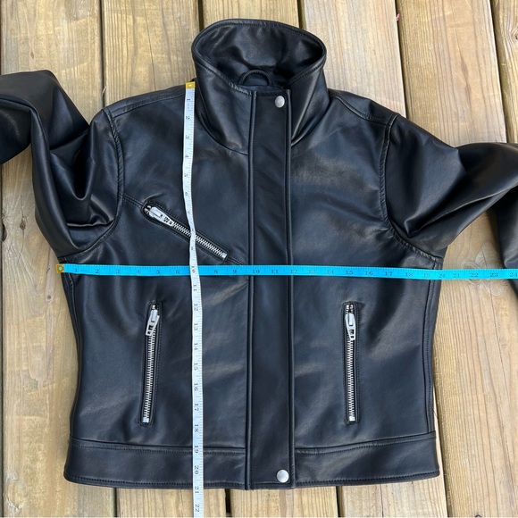 Blank NYC Faux Black Leather Full Zip Moto Jacket NWOT Sz M Lined Mob Wife - Picture 13 of 16